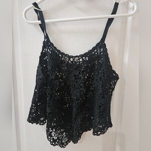 Black Crochet Top